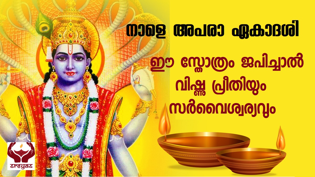 നാളെ (02.06.2024) അപരാ ഏകാദശി. ഈ സ്തോത്രം ജപിച്ചാൽ വിഷ്ണു പ്രീതിയും സർവൈശ്വര്യവും.